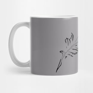 Black feather outline Mug